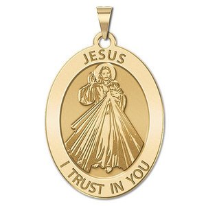 Divine Mercy Oval Religious Medal  EXCLUSIVE 