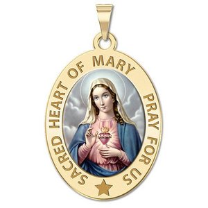 Sacred Heart of Mary Religious Medal Color  EXCLUSIVE 