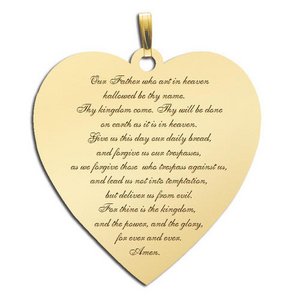  Lord s Prayer  Heart Script Pendant