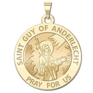 Saint Guy of Anderlecht Round  Religious Medal   EXCLUSIVE 