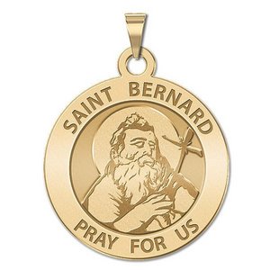 Saint Bernard of Menthon Round Religious Medal   EXCLUSIVE 