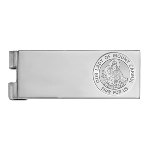 Stainless Steel Engravable Our Lady of Mount Money Clip