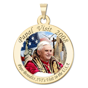 Pope Benedict XVI Round Religious Medal  EXCLUSIVE   Papal Visit 2008 
