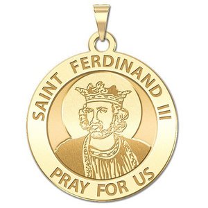 Saint Ferdinand III Round Religious Medal   EXCLUSIVE 