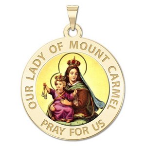 Our Lady of Mount Carmel Religious Medal   Color EXCLUSIVE 