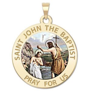 Saint John the Baptist Religious Medal  Color EXCLUSIVE 