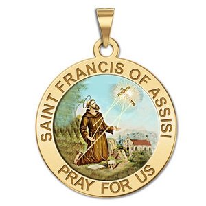 Saint Francis of Assisi Round Religious Medal