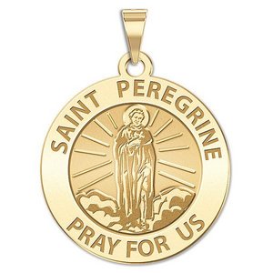 Saint Peregrine Round Religious Medal  EXCLUSIVE 