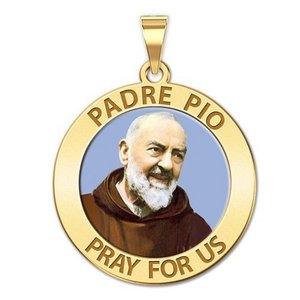 Padre Pio Religious Medal  Color EXCLUSIVE 