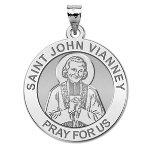 Saint John Vianney Round Religious Medal