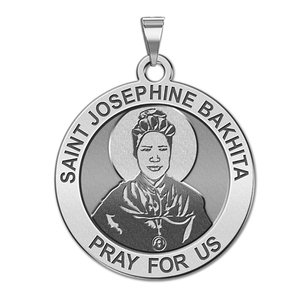 Saint Josephine Bakhita Round Religious Medal  EXCLUSIVE 