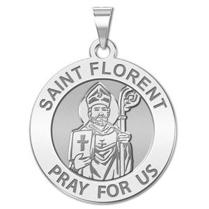 Saint Florent Round Religious Medal   EXCLUSIVE 