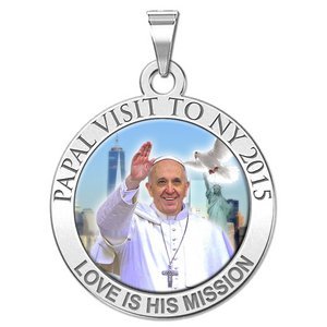 Pope Francis Papal NY Visit 2015    Love Is His Mission  Color Laser Medal