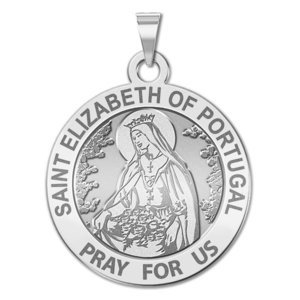 Saint Elizabeth of Portugal Round Religious Medal  EXCLUSIVE 