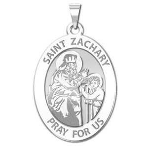 Saint Zachary Religious Medal   Oval   EXCLUSIVE 