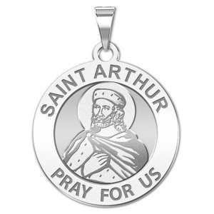 Saint Arthur Round Religious Medal    EXCLUSIVE 