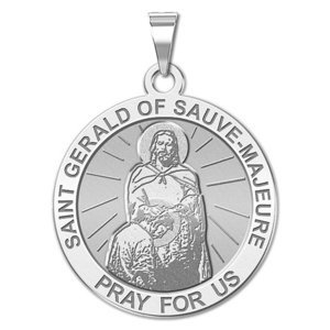 Saint Gerald of Sauve Majeure Round Religious Medal  EXCLUSIVE 