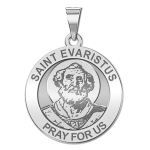 Saint Evaristus Round Religious Medal   EXCLUSIVE 