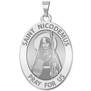 Saint Nicodemus OVAL Religious Medal   EXCLUSIVE 