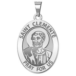 Saint Clemente Religious Medal   Oval  EXCLUSIVE 