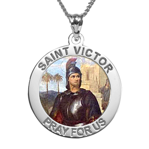 Saint Victor Color Religious Medal  EXCLUSIVE 