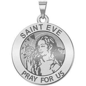 Saint Eve Round Religious Medal  EXCLUSIVE 