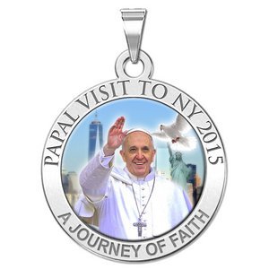 Pope Francis Papal NY Visit 2015    A Journey of Faith  Color Laser Medal