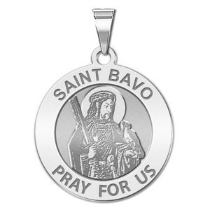 Saint Bavo Round Religious Medal  EXCLUSIVE 