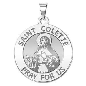 Saint Colette Round Religious Medal    EXCLUSIVE 