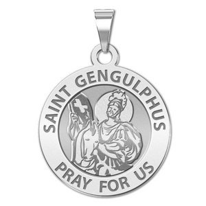 Saint Gengulphus Round Religious Medal  EXCLUSIVE 