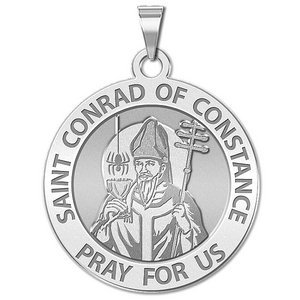 Saint Conrad of Constance Round Religious Medal    EXCLUSIVE 