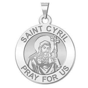 Saint Cyril of Alexandria Round Religious Medal    EXCLUSIVE 