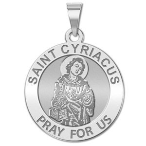 Saint Cyriacus Round Religious Medal    EXCLUSIVE 