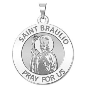 Saint Braulio Round Religious Medal  EXCLUSIVE 