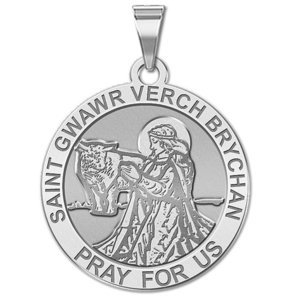 Saint Gwawr Verch Brychan Round Religious Medal   EXCLUSIVE 