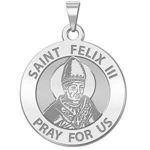 Saint Felix III Round Religious Medal   EXCLUSIVE 