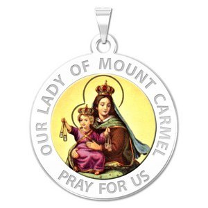 Our Lady of Mount Carmel Religious Medal   Color EXCLUSIVE 