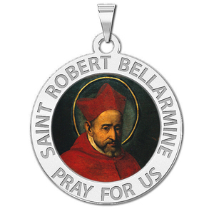 Saint Robert Bellarmine Round Religious Medal Color