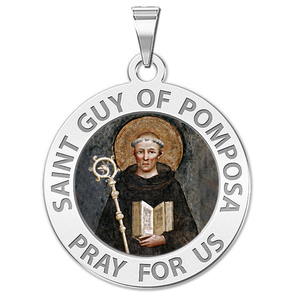 Saint Guy of Pomposa Round Religious Medal Color