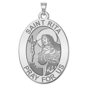 Saint Rita Oval Religious Medal  EXCLUSIVE 