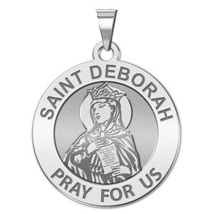 Saint Deborah Round Religious Medal  EXCLUSIVE 