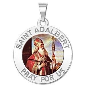 Saint Adalbert Round Religious Medal   Color  EXCLUSIVE 