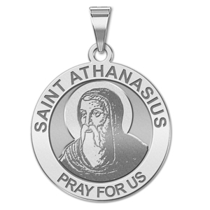 Saint Athanasius Round Religious Medal    EXCLUSIVE 