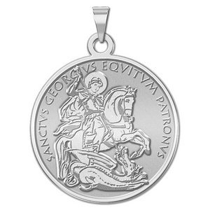 Saint George  Plain  Round  Religious Medal  EXCLUSIVE 
