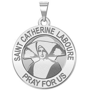 Saint Catherine Laboure Round Religious Medal    EXCLUSIVE 