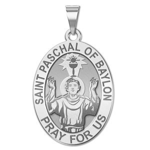 Saint Paschal of Baylon Medal  OVAL  EXCLUSIVE 