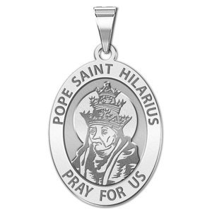 Pope Saint Hilarius Oval Religious Medal  EXCLUSIVE 