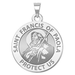 Saint Francis of Paola Round Religious Medal  EXCLUSIVE 
