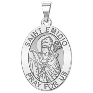 Saint Emidio Oval Religious Medal   EXCLUSIVE 