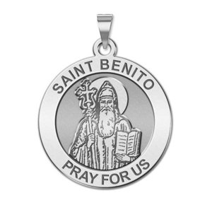 Saint Benito Round Religious Medal